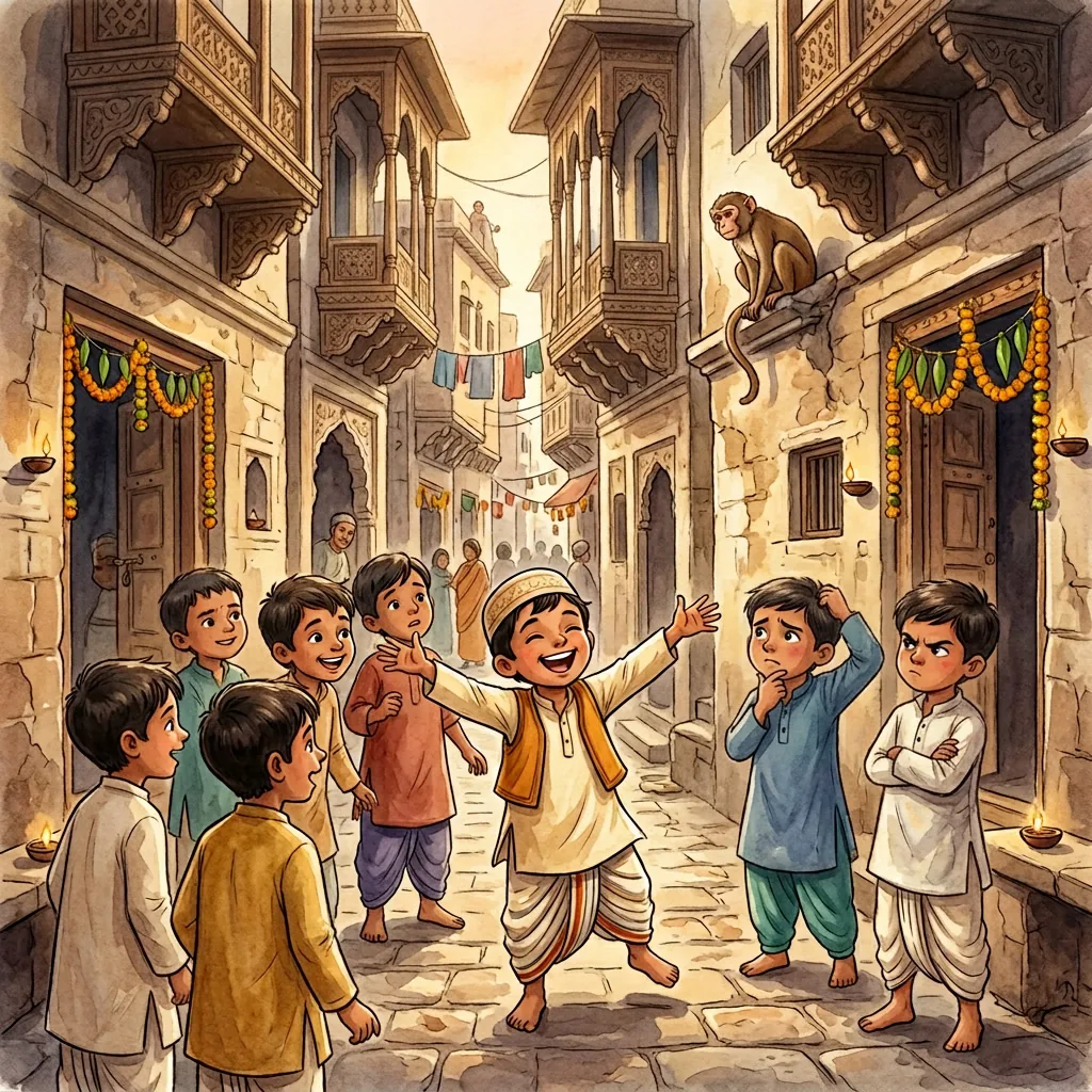 Kabir playing with children in Varanasi streets