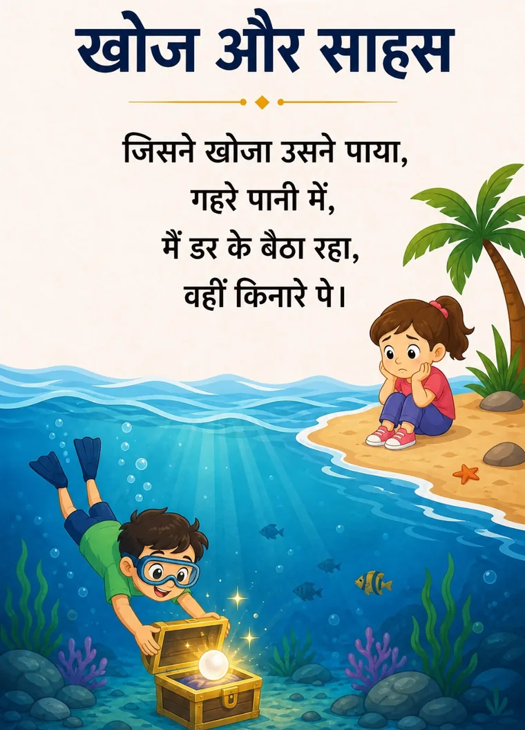 Jisne Khoja Usne Paaya Little Kabir song poster about courage to search deeply